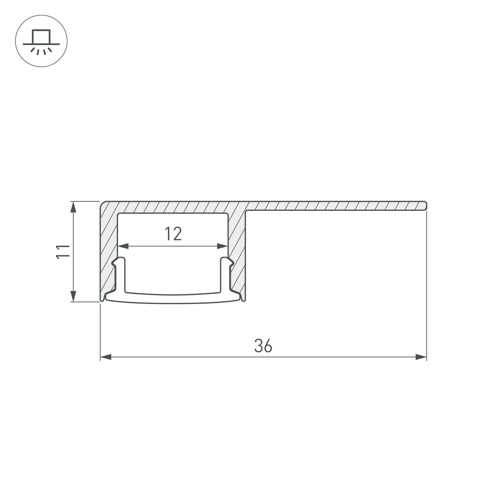 Arlight Профиль ARH-DECORE-S12-LINE-EDGE-2000 ANOD (Алюминий) 023894 — миниатюра 3