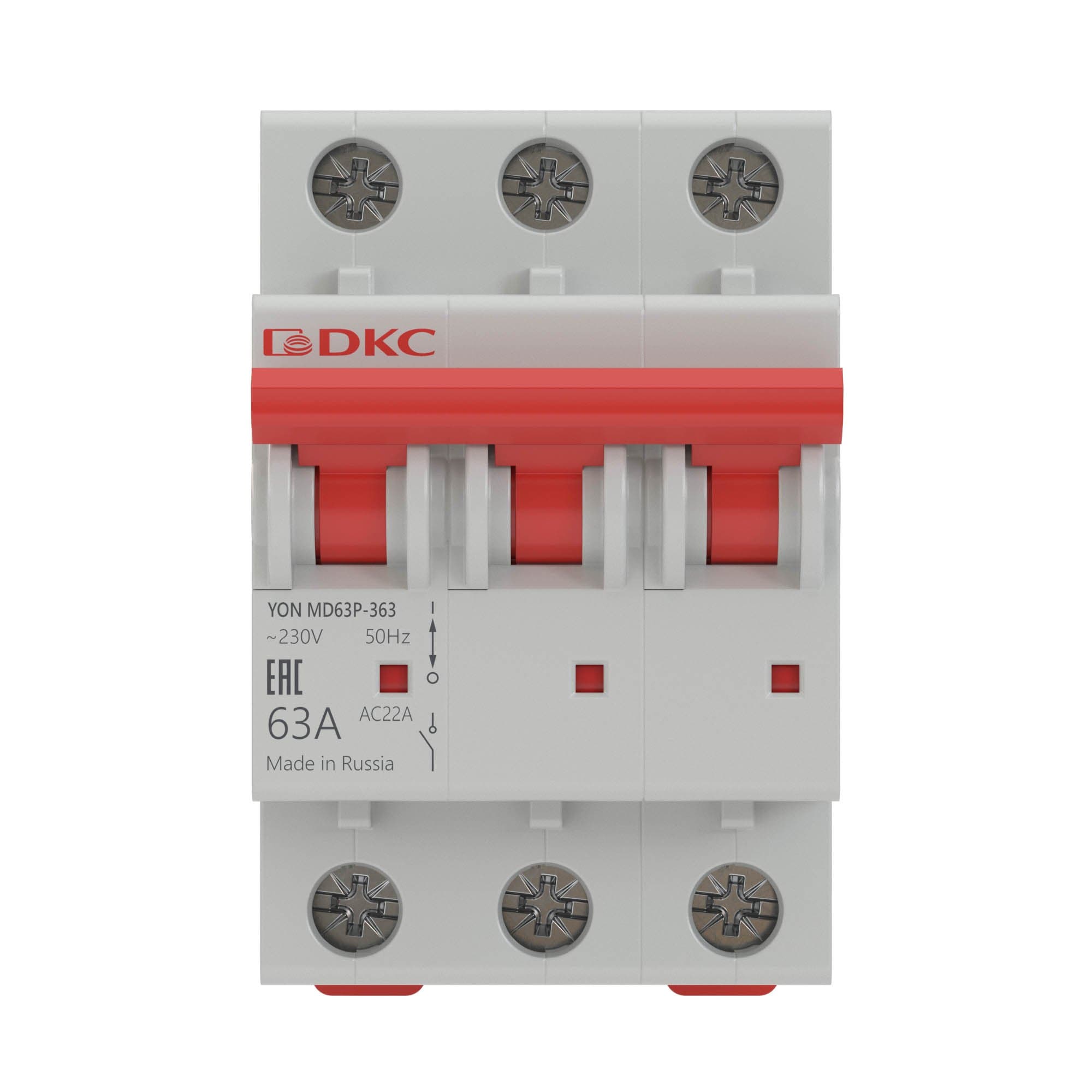 DKC YON pro Выключатель нагрузки модульный MD63P 3P 63А — миниатюра 2