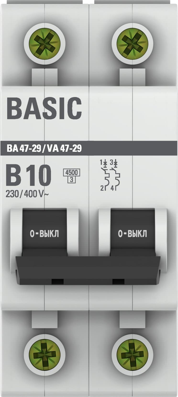 EKF Basic ВА 47-29 Автоматический выключатель (B) 2P 10А 4,5кА mcb4729-2-10-B — миниатюра 2