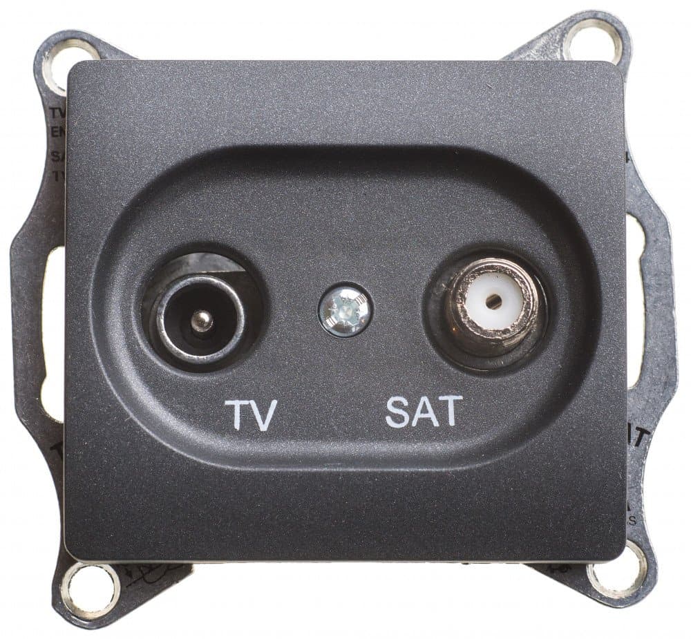 Systeme Electric Glossa Антрацит Розетка TV-SAT оконечная 1DB