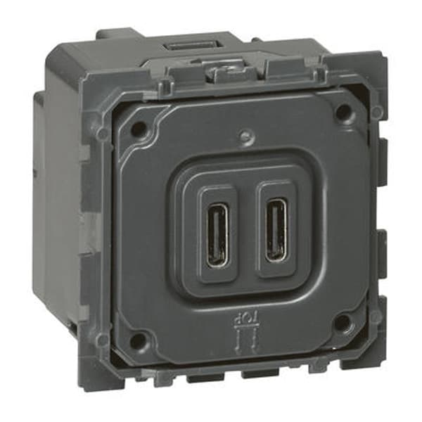 Legrand Сeliane Зарядное устройство с двумя USB-разъемами тип С / тип С 240В/5В 3000мА 067466