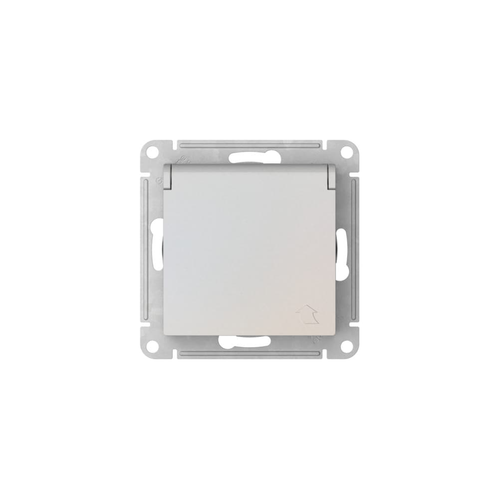 Systeme Electric AtlasDesign Жемчуг Розетка с заземл. со шторк. с крышкой, 16А, IP20,мех., быстрозажим. клем. — миниатюра 3