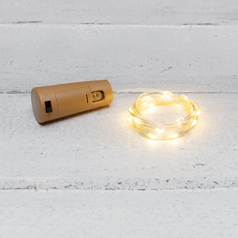 NEON-NIGHT Гирлянда «Роса» с пробкой 2 м, 20 LED, теплое белое свечение, 3хLR44 в комплекте 302-026