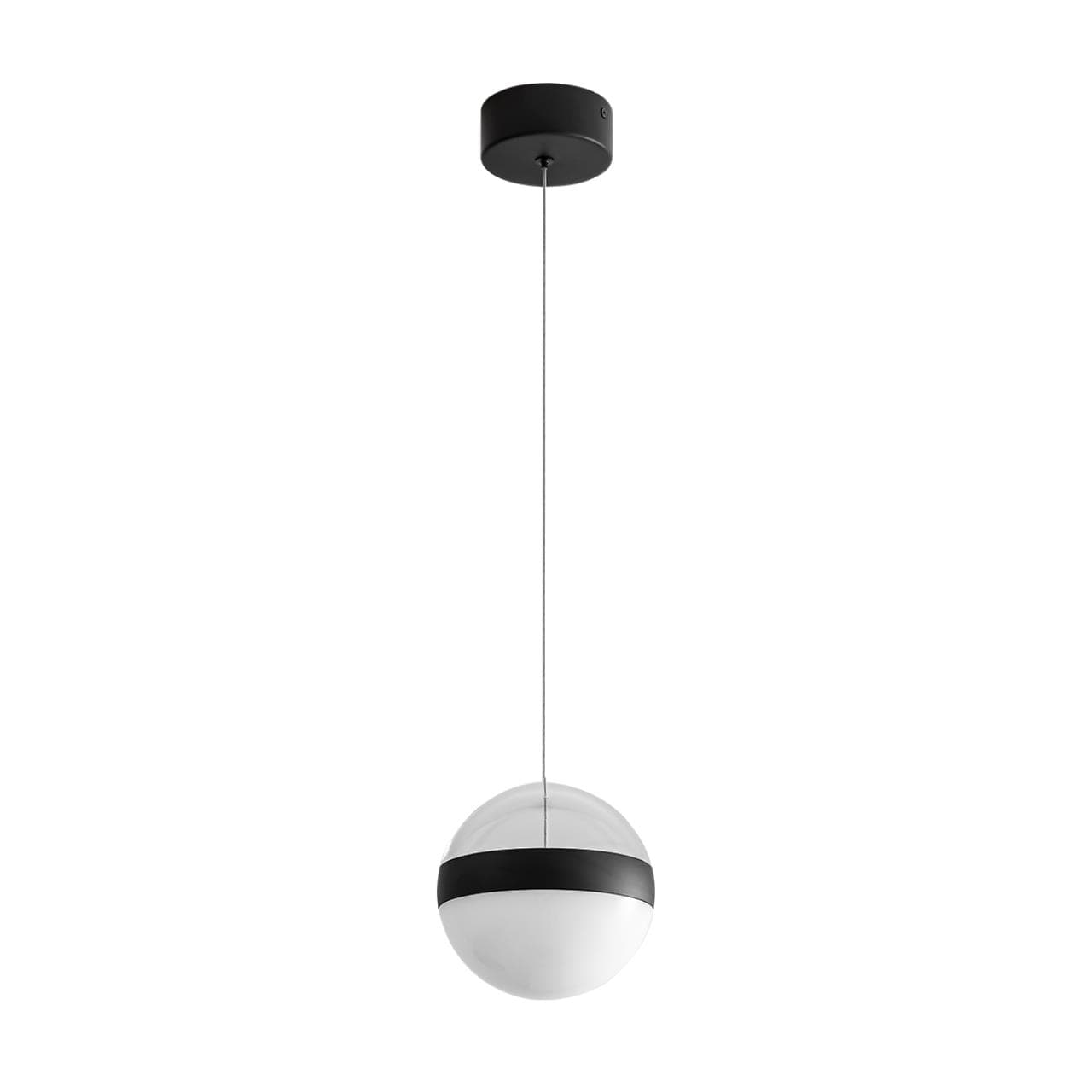 Odeon Light 5075/12L L-VISION ODL24 черный/прозрачн./молочный/металл/акрил Подвес LED 12W 4000K 600лм RONI