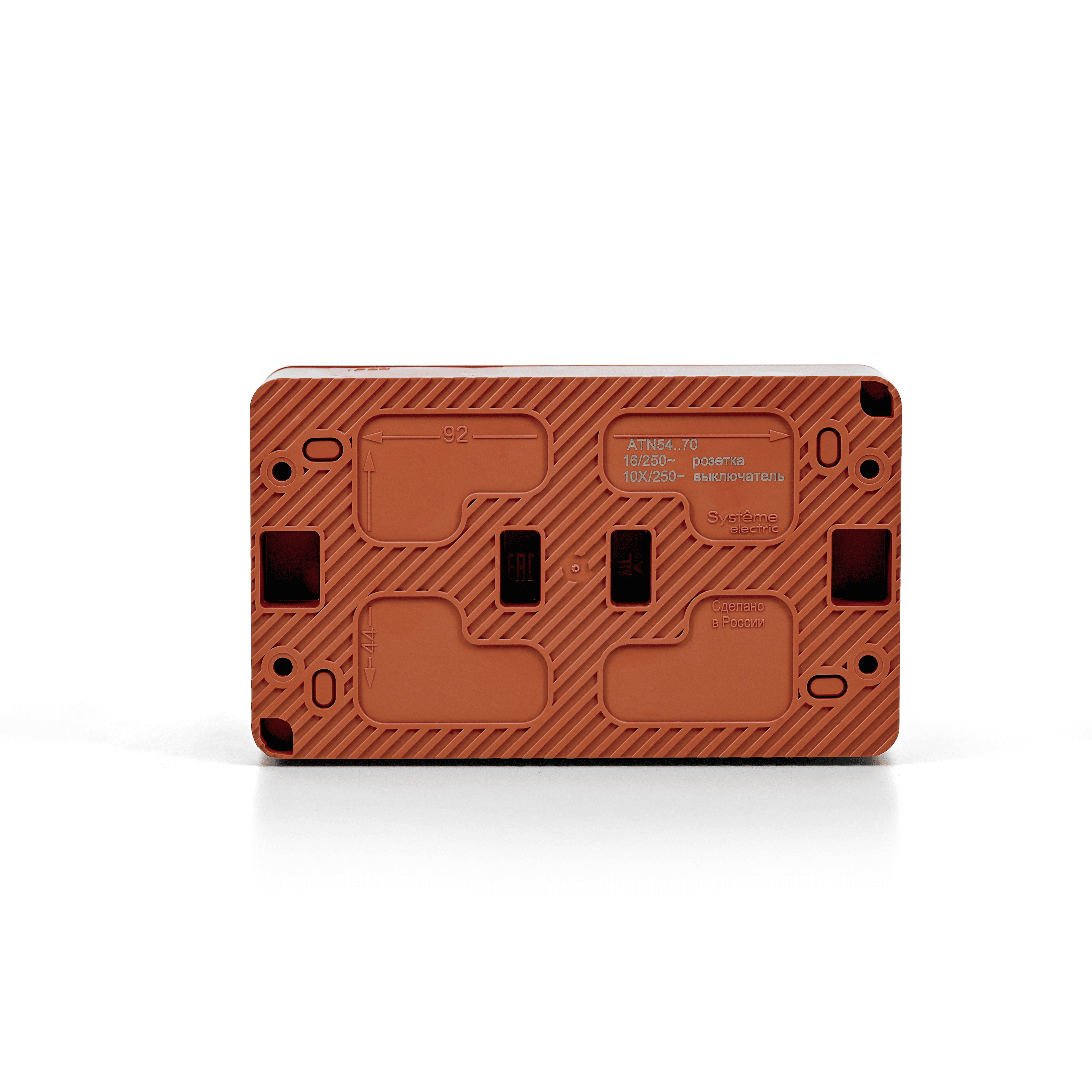 Systeme Electric AtlasDesign Profi54 Наруж Терракотовый Блок: Роз. з/к со шт. 16А, Выкл. 1-клав.10А — миниатюра 6