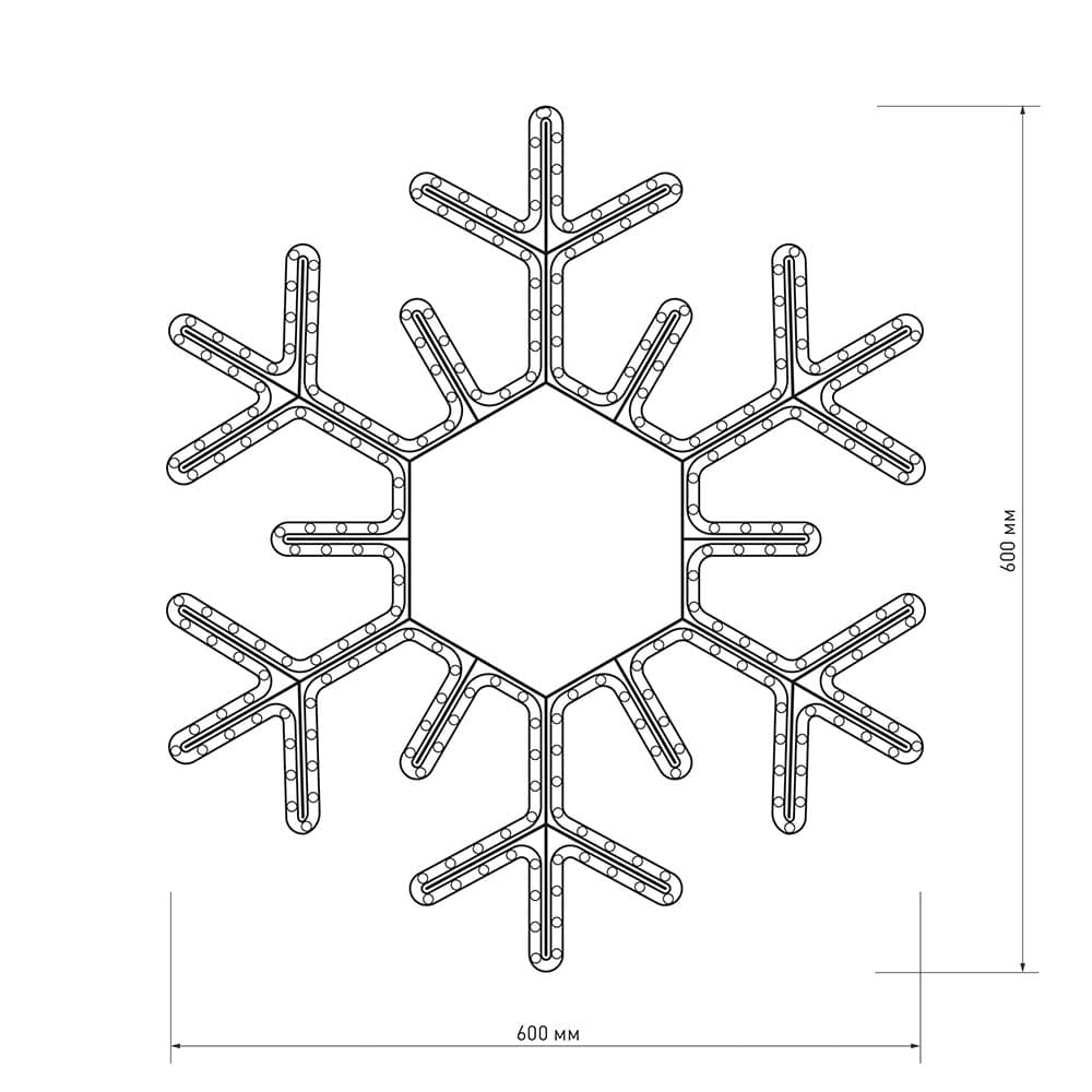 Arlight Фигура ARD-SNOWFLAKE-M5-600x600-360LED White (230V, 20W) (Ardecoled, IP65) 025308 — миниатюра 3