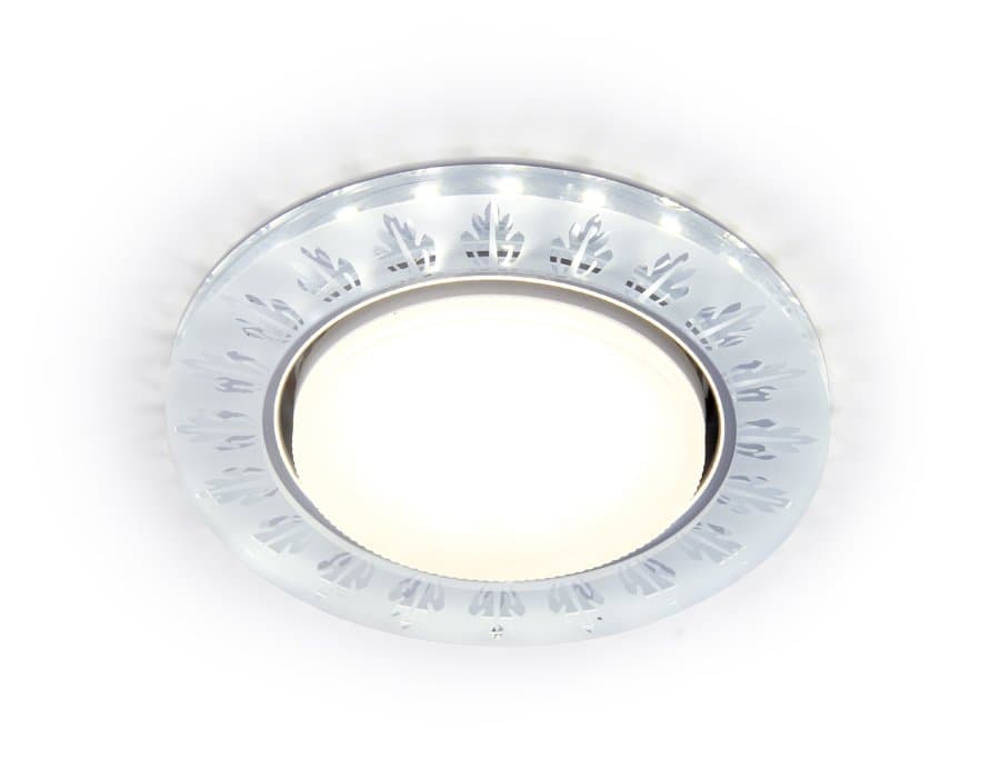 Ambrella Встраиваемый точечный светильник с LED подсветкой G222 CL/FR прозрачный/матовый GX53+3W(LED WHITE) D120*38