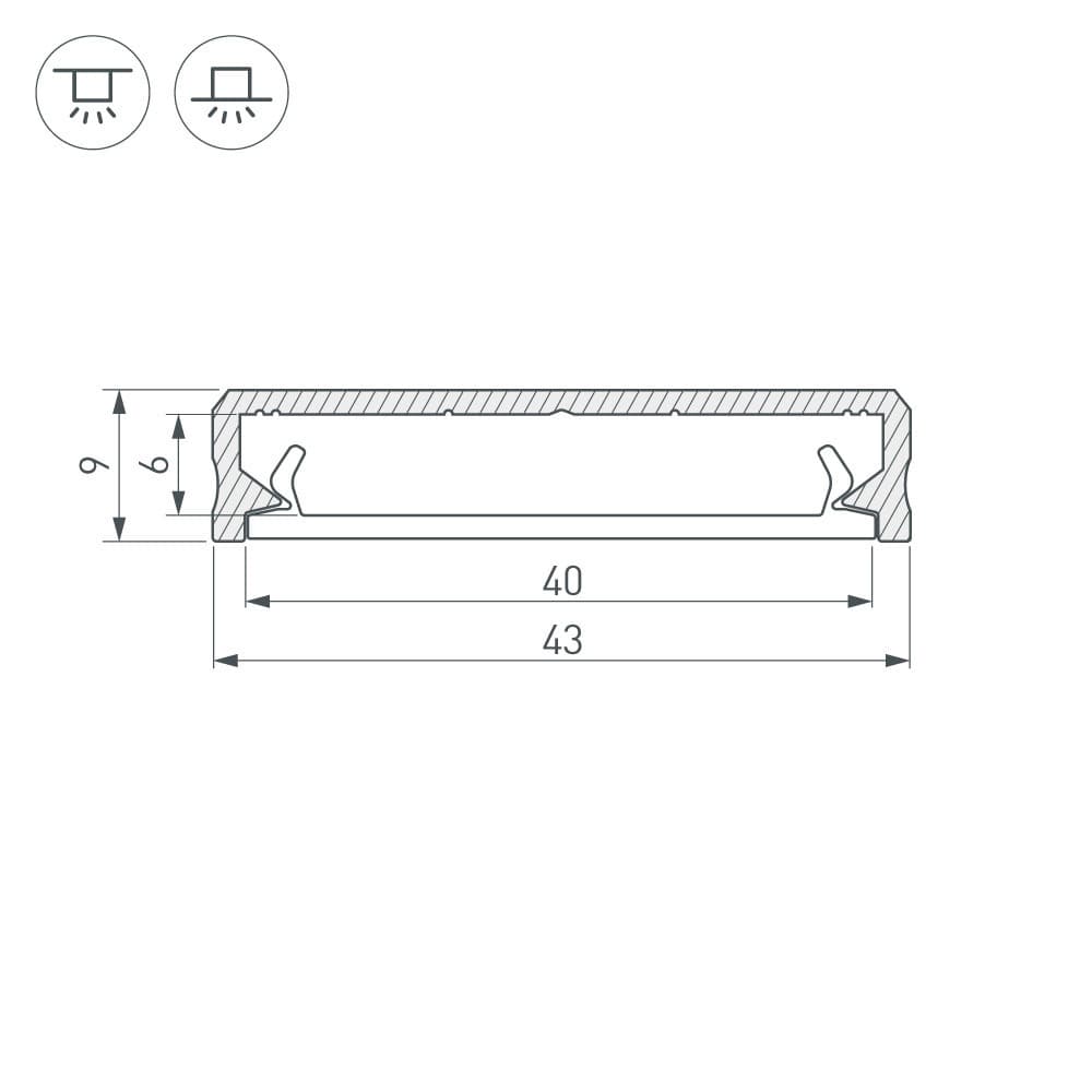 Arlight Профиль ALM-FLAT-S-2000 ANOD (Алюминий) 026713 — миниатюра 3