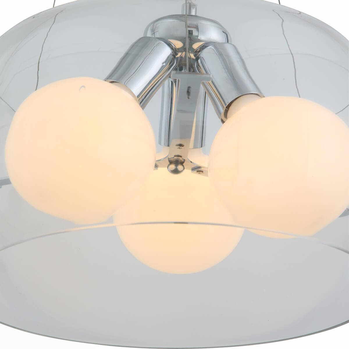 ST LUCE SL512.113.03 Светильник подвесной  Хром/Прозрачный E27 Globe 3*100W — миниатюра 4