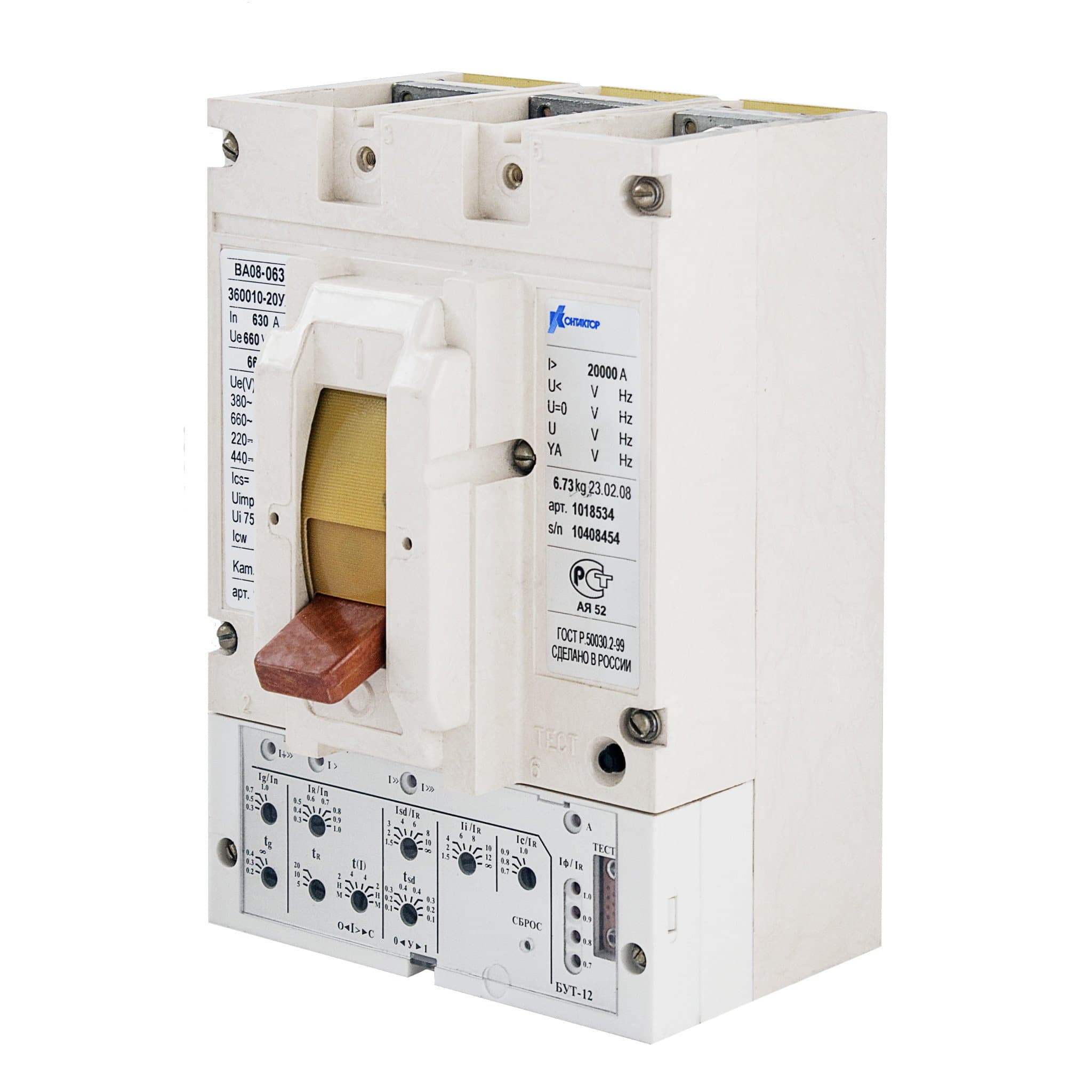 Контактор (Legrand) Выключатель автоматический ВА08-0405С-351810-20УХЛ3 400А, 660В короткие выводаВА08-0405С-351810-20УХЛ3