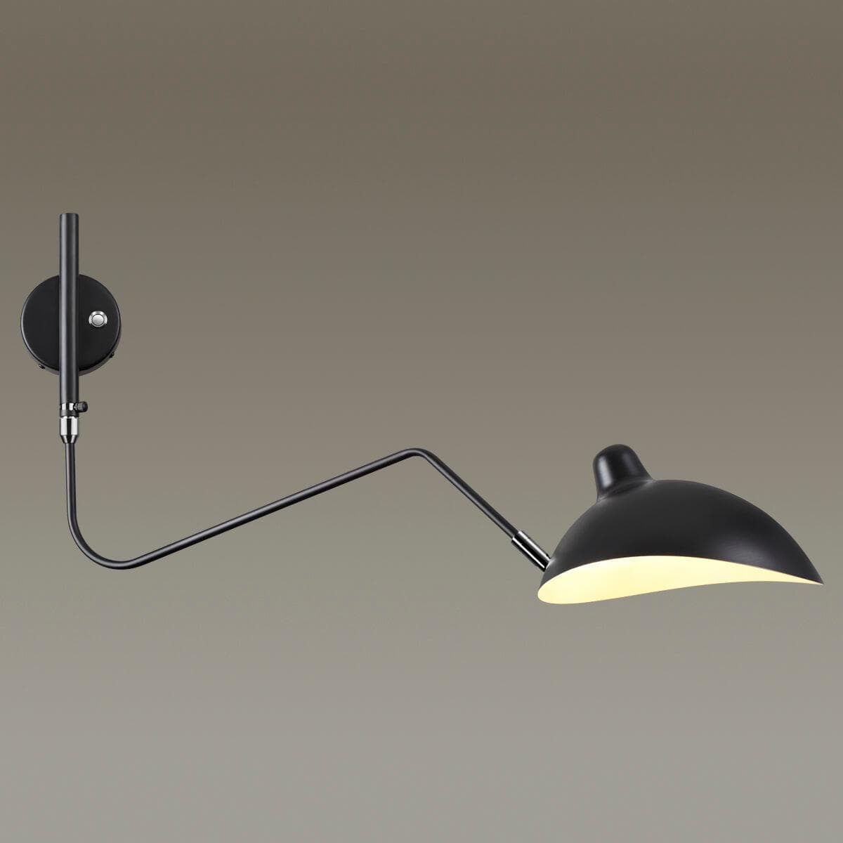 Odeon Light 4831/1W WALLI ODL21 503 черный/хром Настенный светильник E27 1*40W KERBI — миниатюра 5