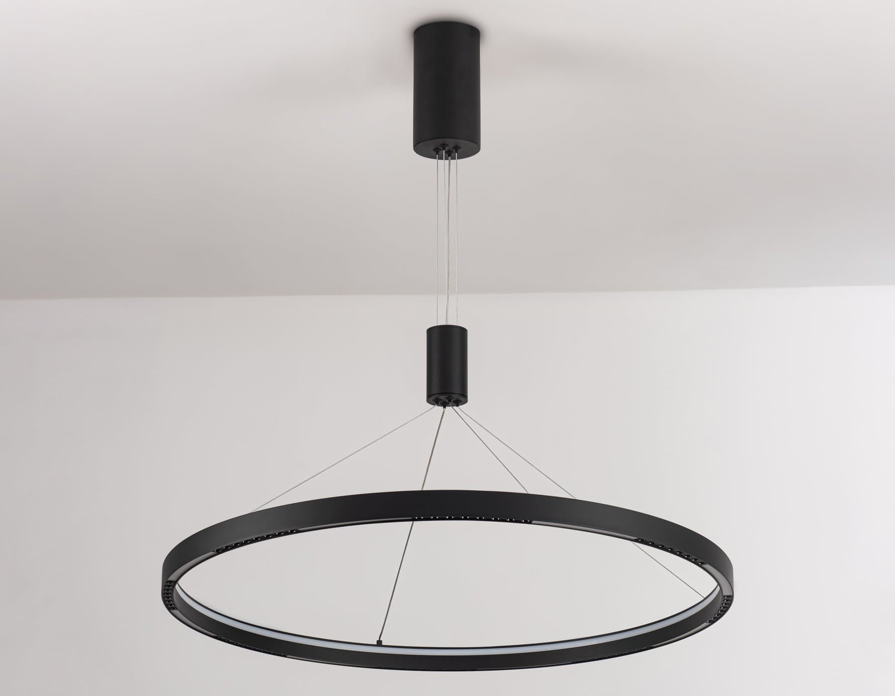 Ambrella Светильник подвесной светодиодный FL5856 BK черный 40W 3000K/4200K/6400K D800*860 (без ПДУ) — миниатюра 6