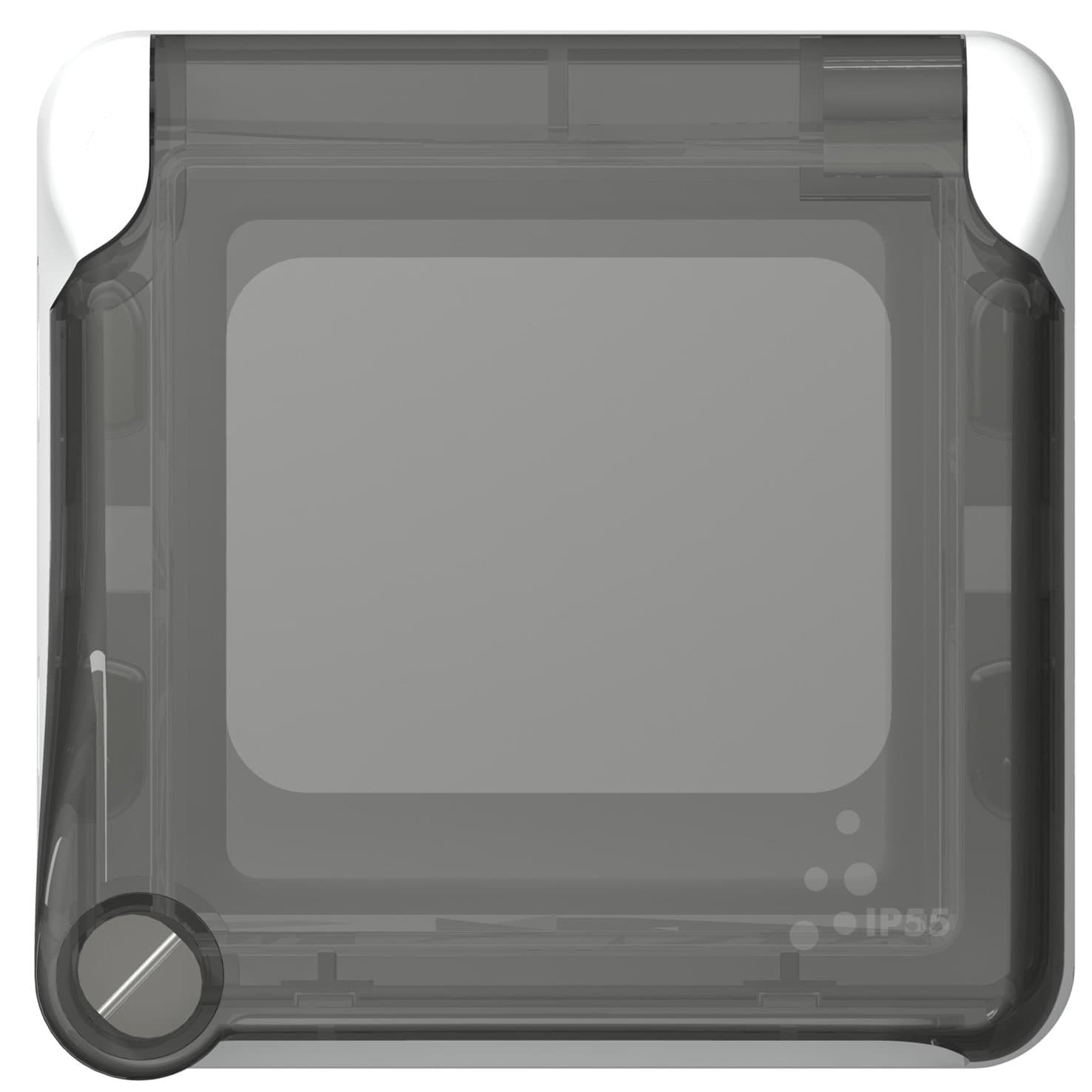 Legrand Plexo Адаптер для двухмодульных механизмов Mosaic с запираемой дымчатой крышкой 069579 — миниатюра 3