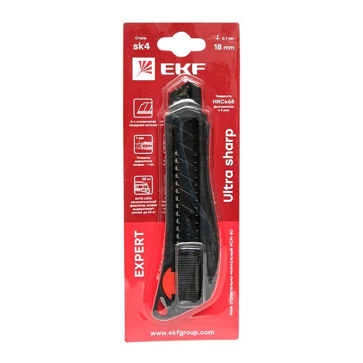 EKF Нож строительно-монтажный 18 мм НСМ-50 (18мм)(SK4) Heavy Duty (до 25 кг) Expert — миниатюра 4