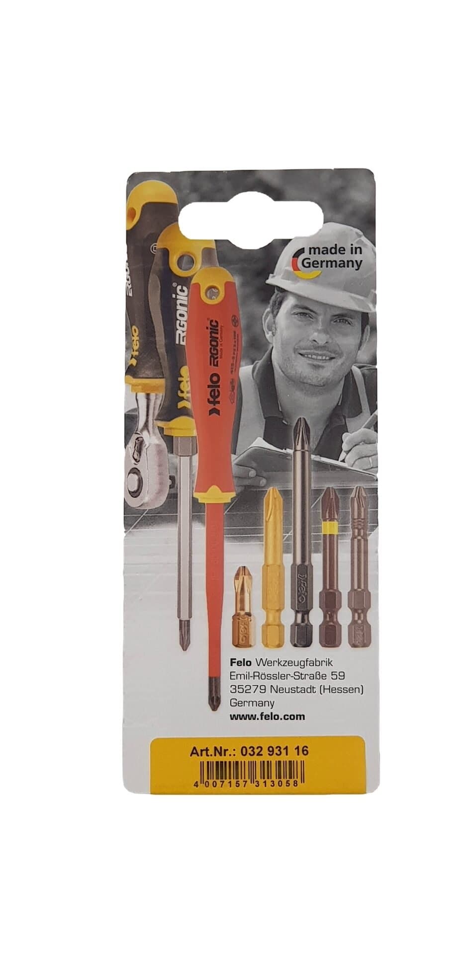 Felo Бита крестовая PH 1/PH 2/PH 3X50, 3 шт в блистере 03293116 — миниатюра 3