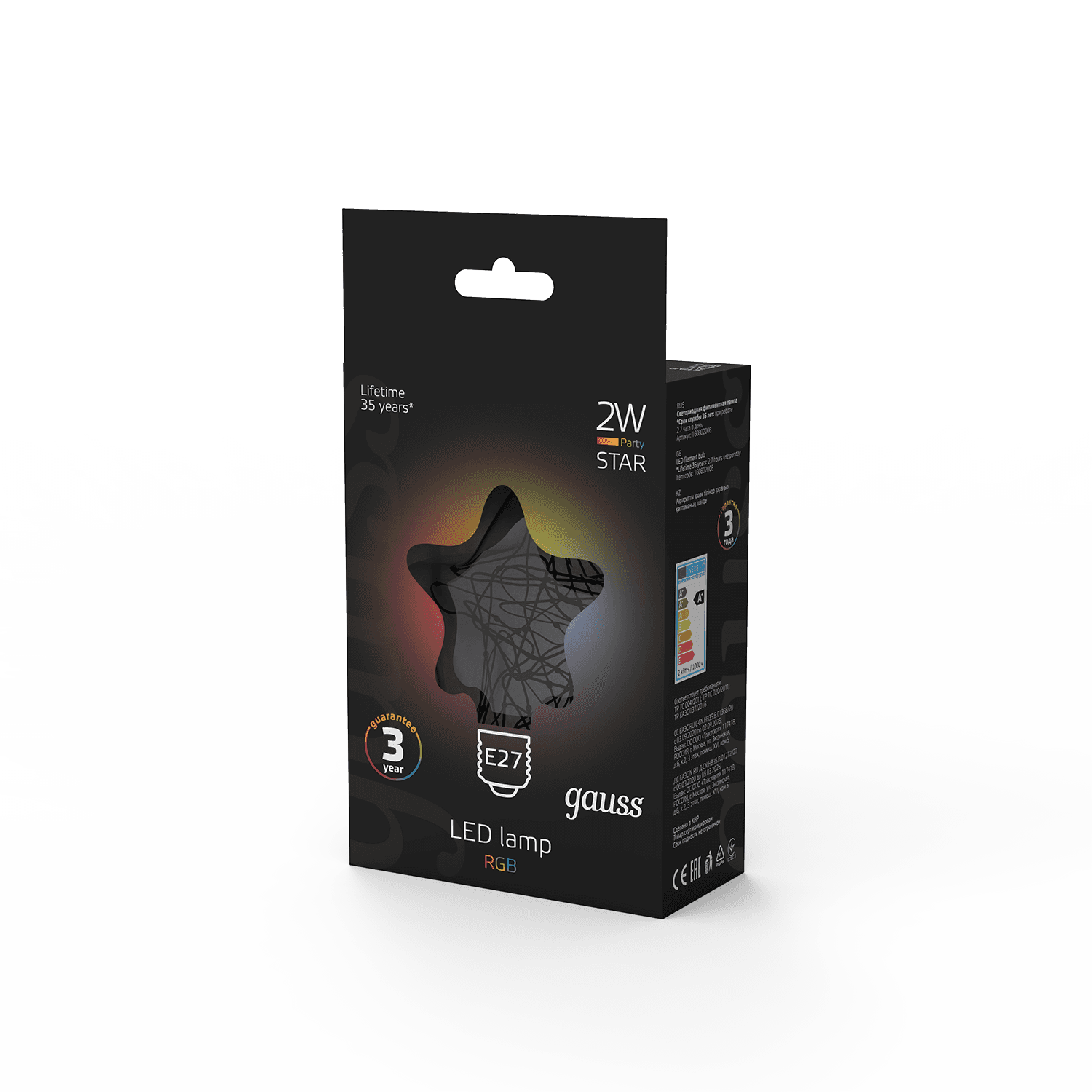 Gauss Лампа Filament Star 2W Е27 RGB LED /40 160802008 — миниатюра 9