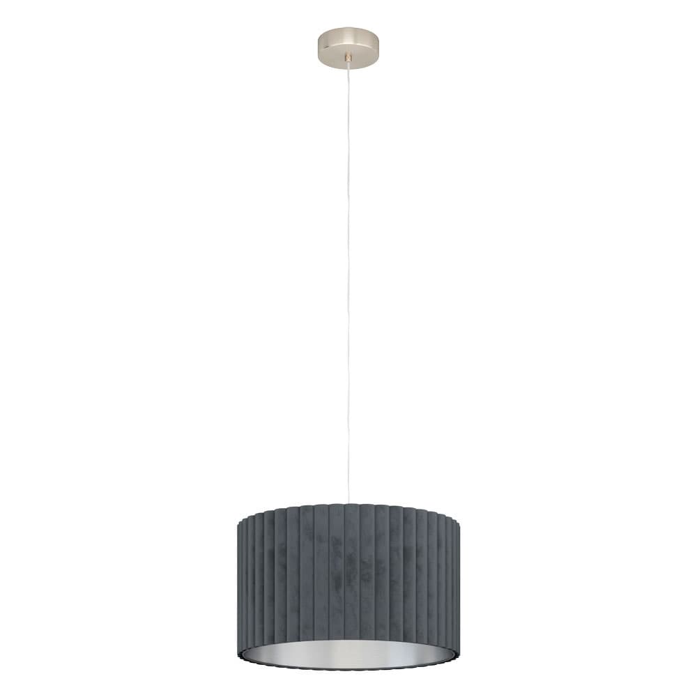 Eglo TAMARESCO Подвес , 1x40W(E27), Ø380, H1500, сталь, никель мат./бархат, серый 39774