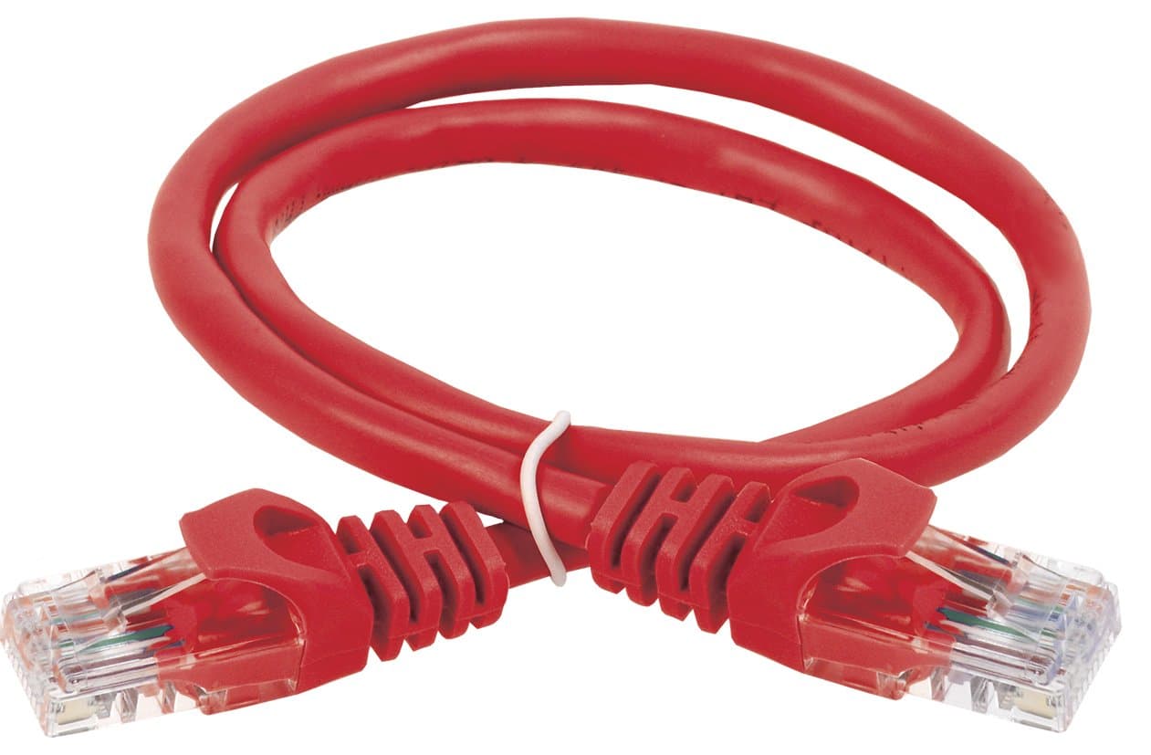 IEK Шнур коммутационный кат. 5Е UTP 2м красный PC04-C5EU-2M-G