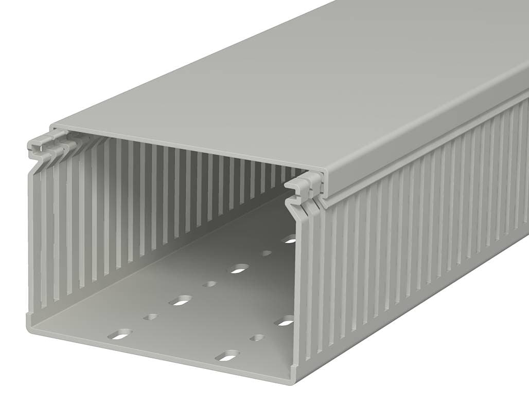 OBO Bettermann Кабель-канал перфорированный распределительный LK4 80x120x2000 мм (перфокороб) ПВХ, серый RAL7030 6178061 — миниатюра 1