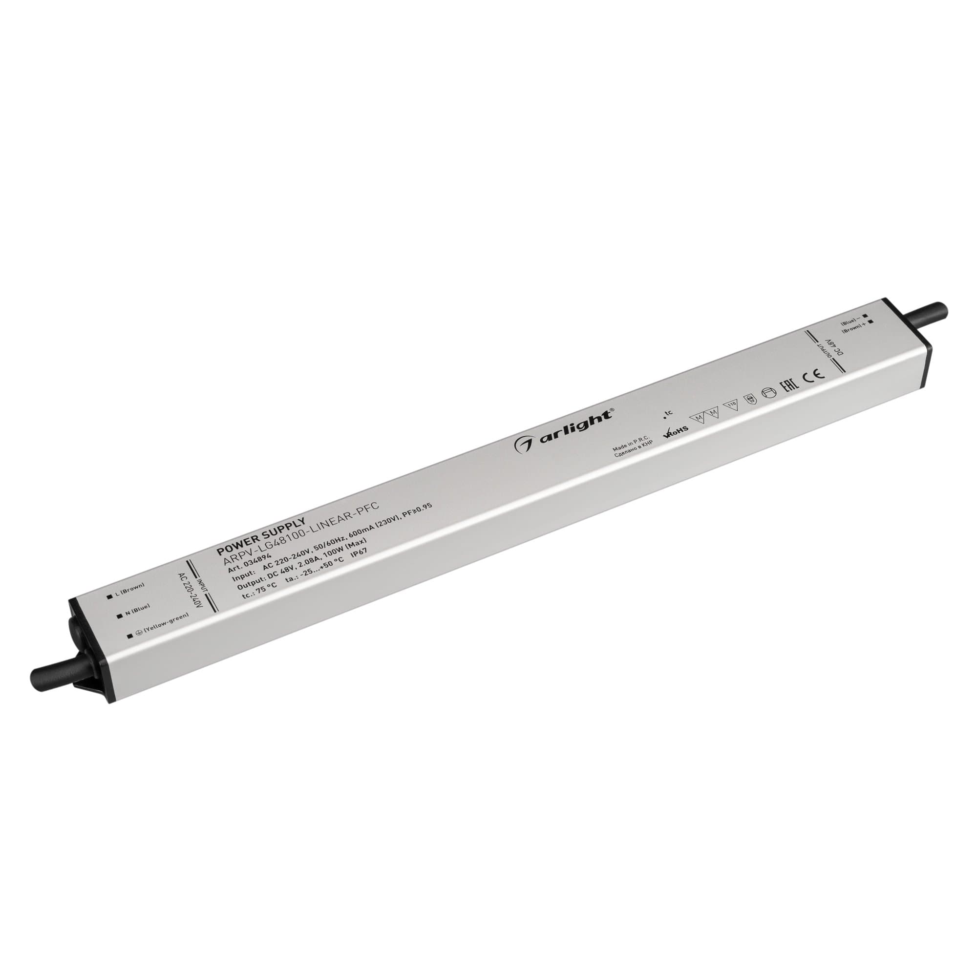 Arlight Блок питания ARPV-LG48100-LINEAR-PFC (48V, 2.08A, 100W) (IP67 Металл, 5 лет) 034894 — миниатюра 1
