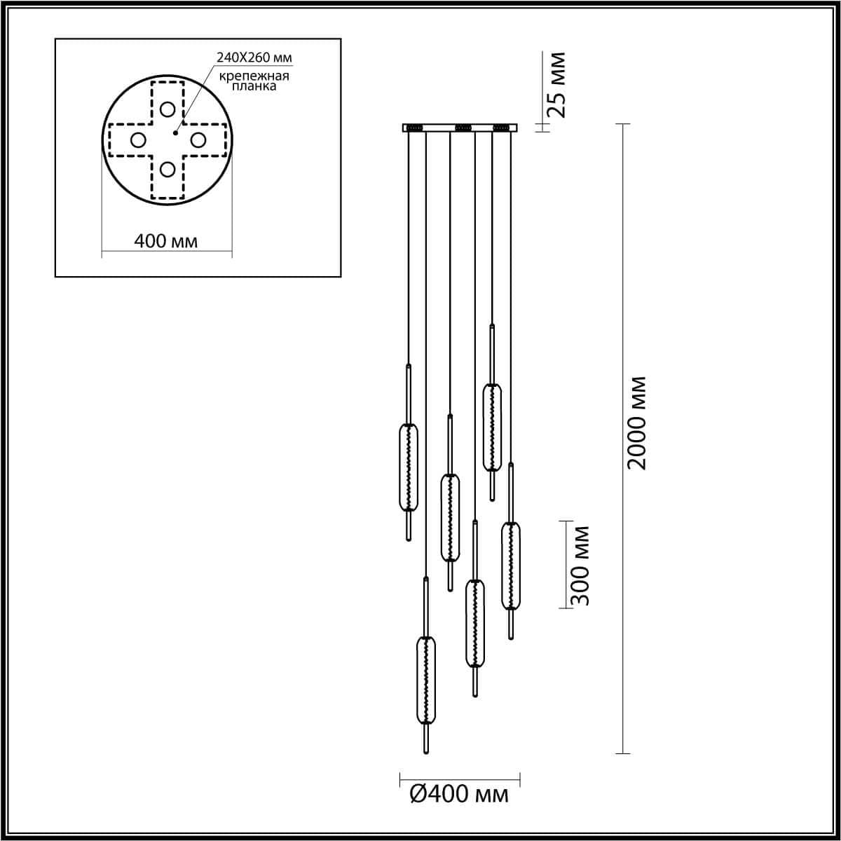 Odeon Light 4794/72L PENDANT ODL21 009 бронзовый/белый Подвес LED 72W REEDS — миниатюра 4