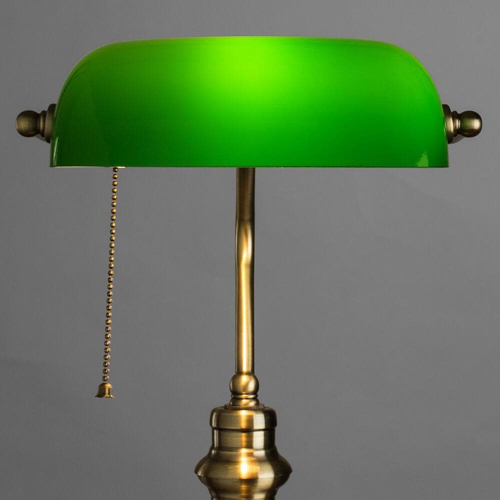 Arte Lamp Banker Бронза/Зеленая Лампа настольная офисная 1x60W 1xE27 A2492LT-1AB — миниатюра 3