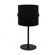 Eglo 390035 Настольная лампа PARAGUAIO, 1x40W, E27, H455, Ø220, основание: Ø180, сталь, черный/текстиль, стекло, черный