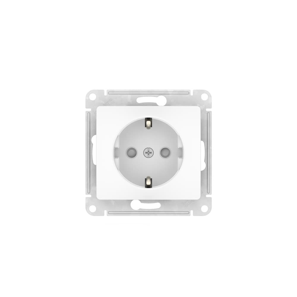 Systeme Electric Glossa Белый Розетка с заземлением со шторками, 16А, мех., быстрозажим. клем. — миниатюра 4