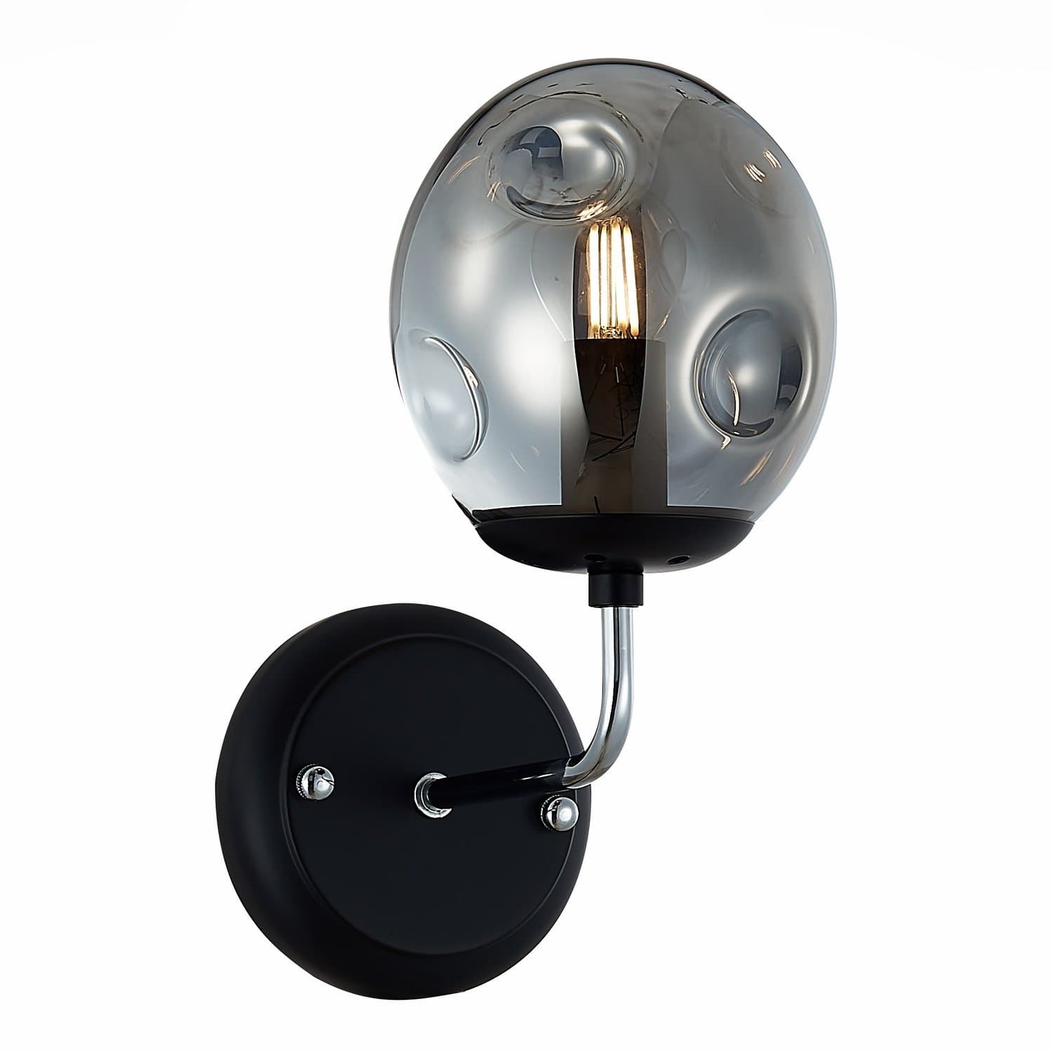 ST Luce SLE106001-01 Светильник настенный Хром, Черный/Дымчатый E14 1*40W