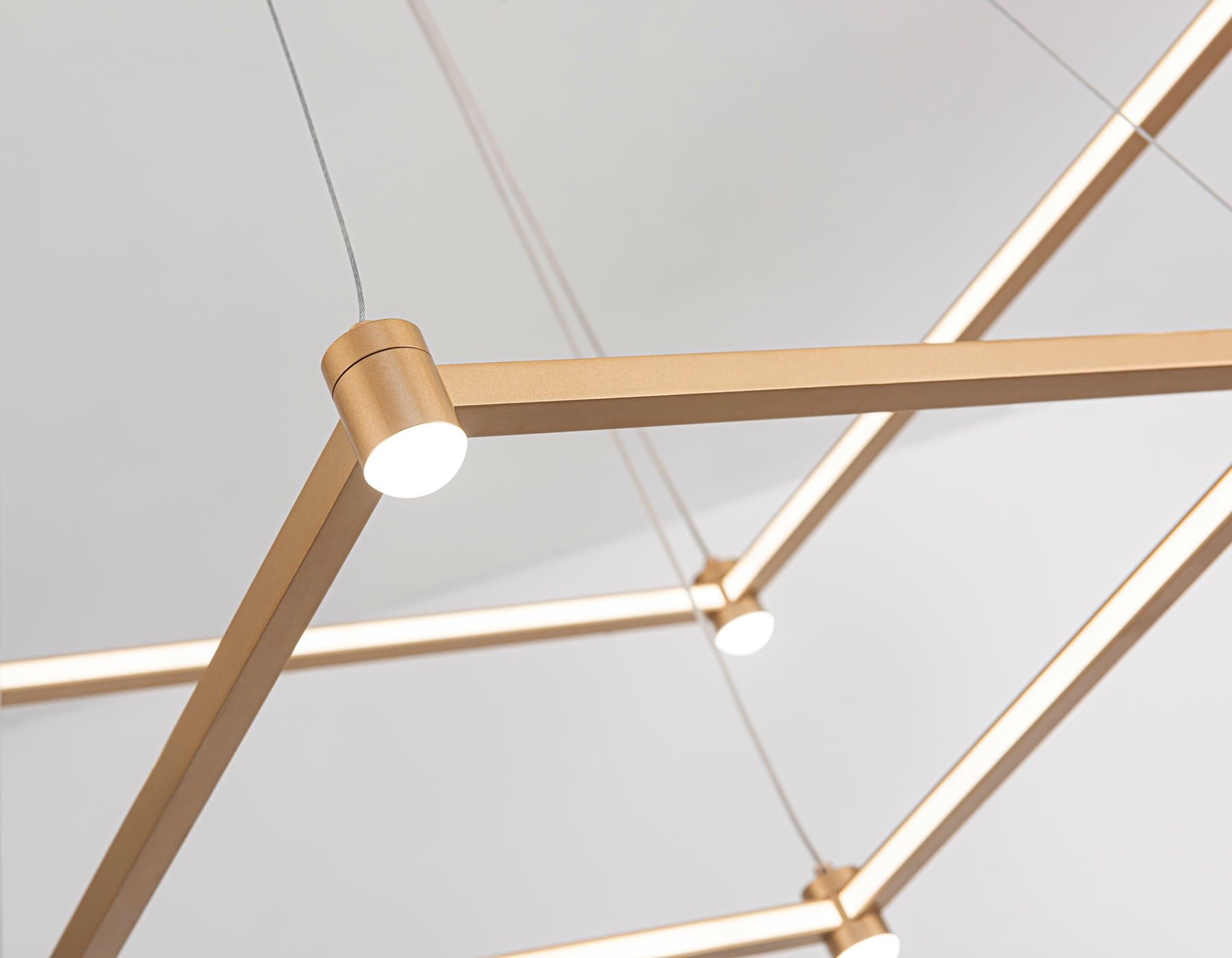 Ambrella Светильник подвесной светодиодный FL5599/2+8 GD золотой 60W 3000K/4200K/6400K 600*600*1300 (без ПДУ) — миниатюра 7