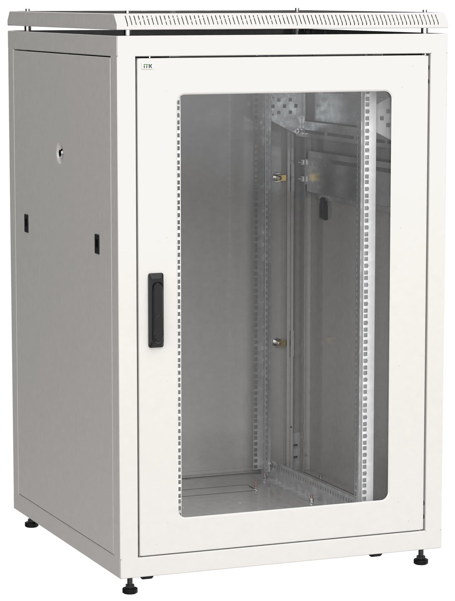 IEK LINEA N ITK 24U 800х800мм стеклянная передняя дверь,, задняяя металлическая серый LN35-24U88-GM