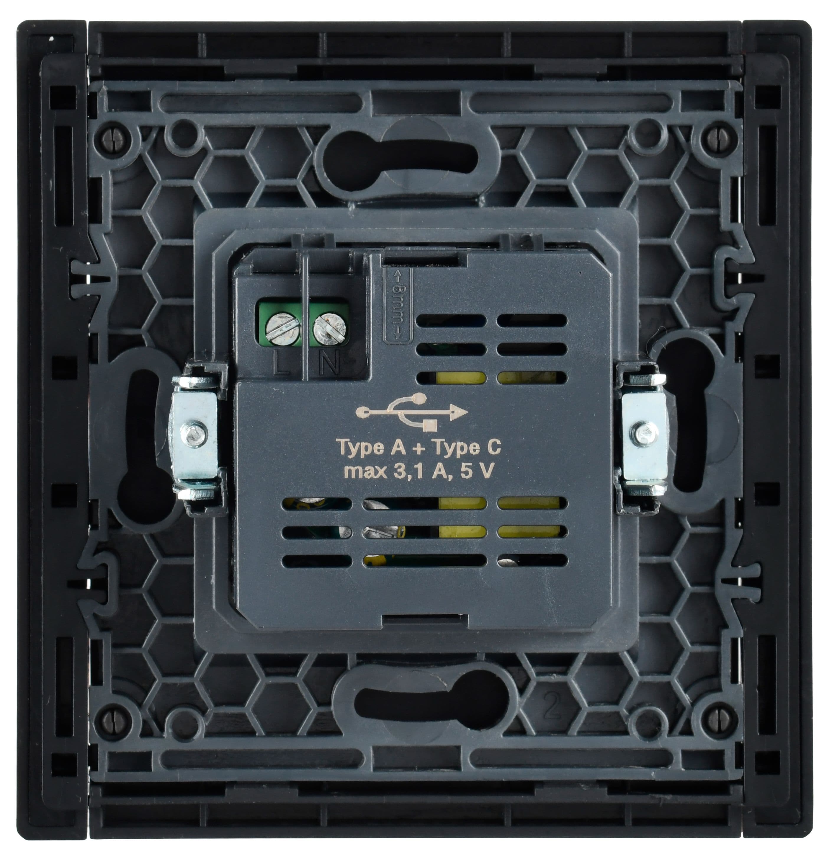 IEK FORTE&PIANO Черный Розетка USB A+C 3,1А FP150 — миниатюра 3