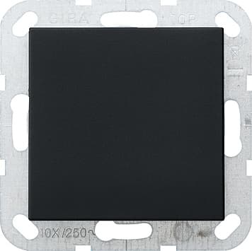 Gira S-55 Черная матовая Заглушка с опорной платой 0268005