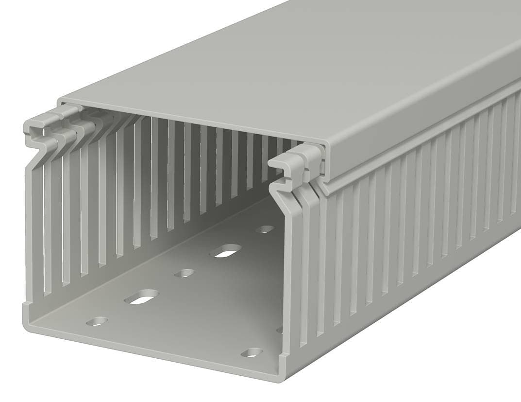 OBO Bettermann Кабель-канал перфорированный распределительный LK4 60x80x2000 мм (перфокороб) ПВХ, серый RAL7030 6178035 — миниатюра 1