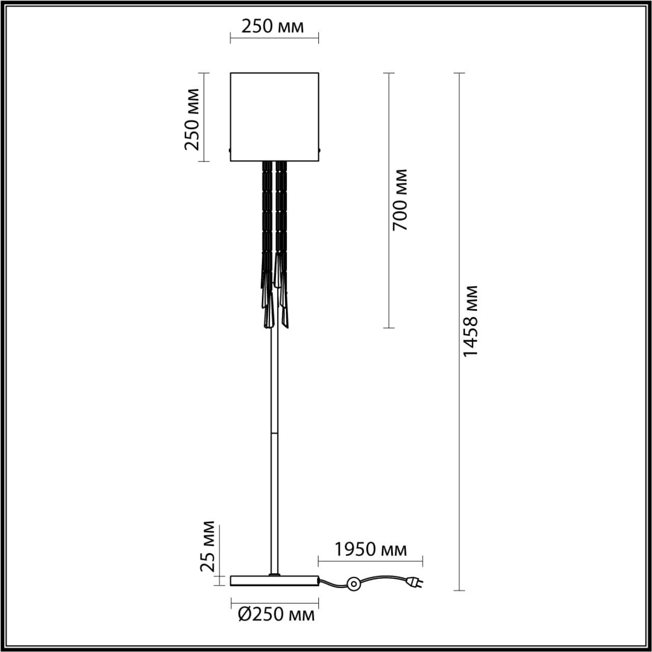 Odeon Light 4886/1F HALL ODL_EX23 41 бронзовый/янтарн./металл/стекло Торшер E27 1*40W NICOLE — миниатюра 2