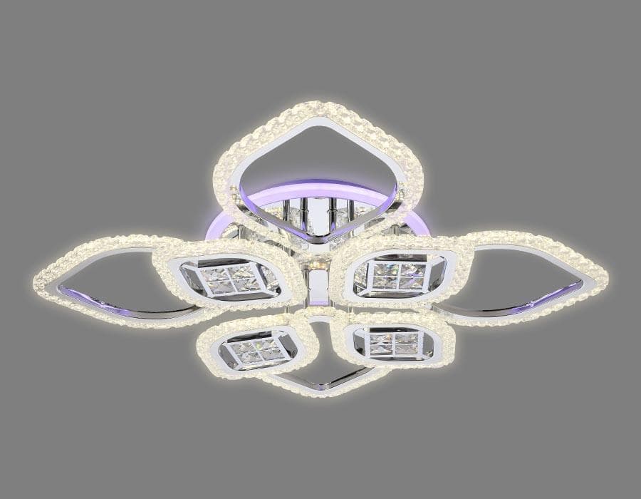 Ambrella Потолочный светодиодный светильник с пультом FA283/4+4 CH хром 147W 750*750*120 (ПДУ РАДИО 2.4G) — миниатюра 4