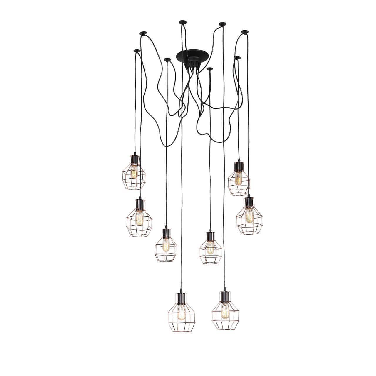 Evoluce SL192.303.08 Светильник подвесной Черный/Латунь E27 8*60W — миниатюра 1