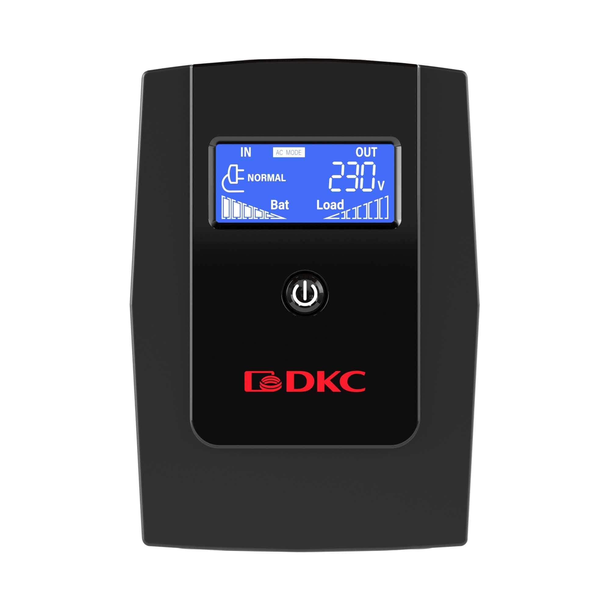 DKC Линейно-интерактивный ИБП ДКС серии Info LCD, 800 ВА/480 Вт, 1/1, 3xIEC C13, USB + RJ45, LCD, 1x8Aч — миниатюра 3