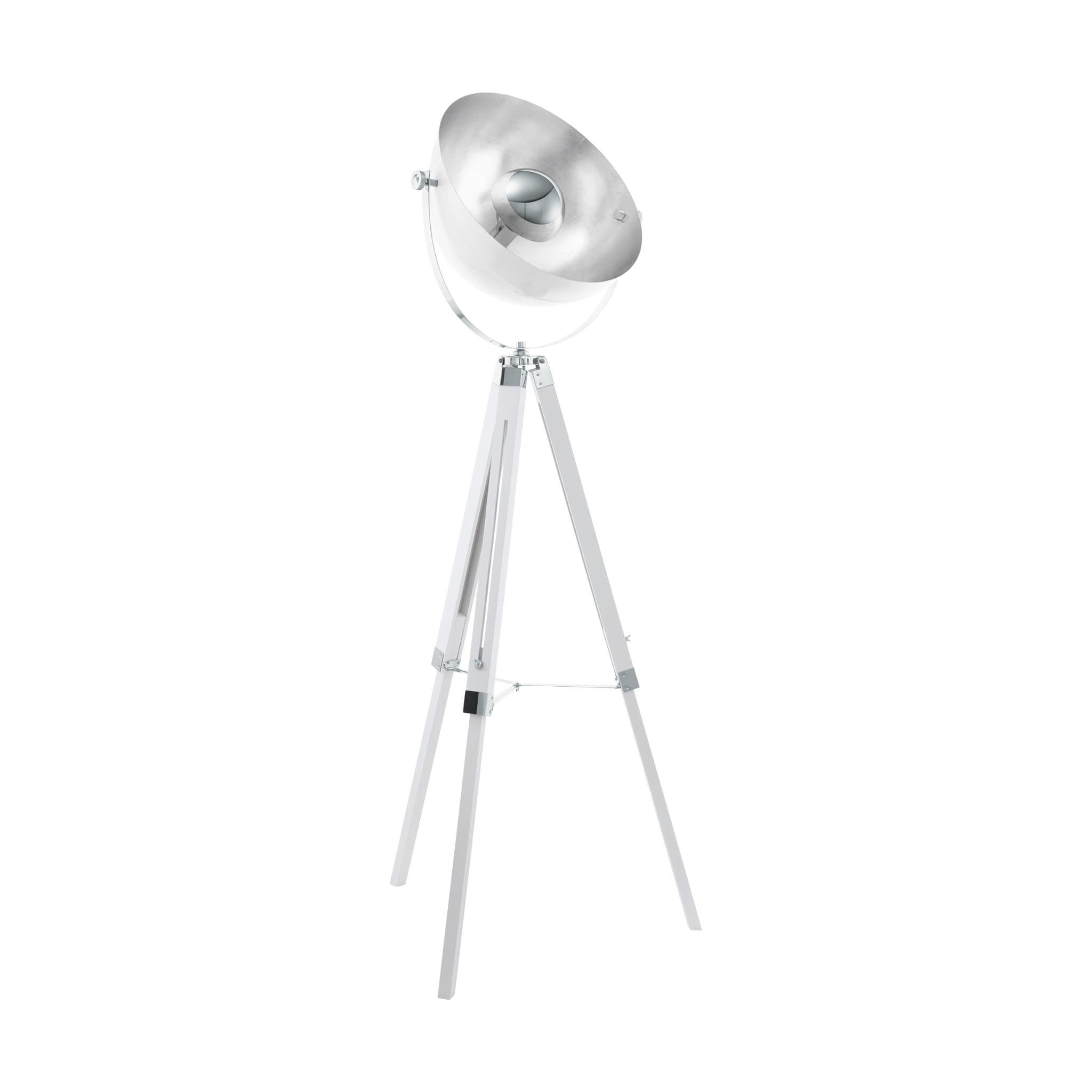 Eglo 49877 Торшер COVALEDA, 1х60W (E27), 550, H1640, дерево, сталь, белый, хром, серебро