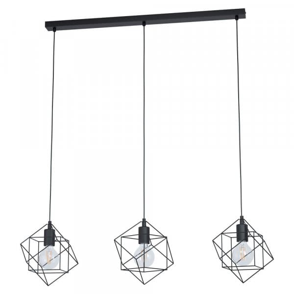 Eglo 43361 Подвес STRAITON, 3X60W(E27), L905, B240, H1100, сталь, черный