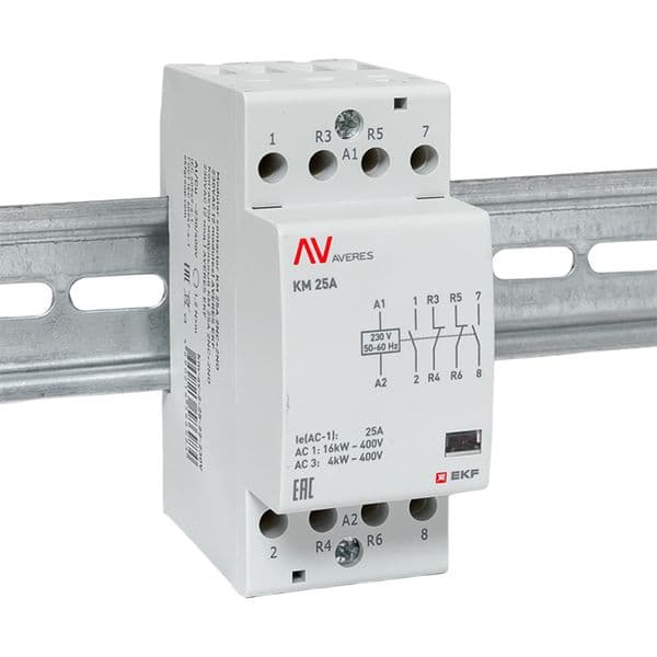 EKF Контактор модульный КМ 25А 2NO+2NC 230В АС (2 мод.) AVERES — миниатюра 2