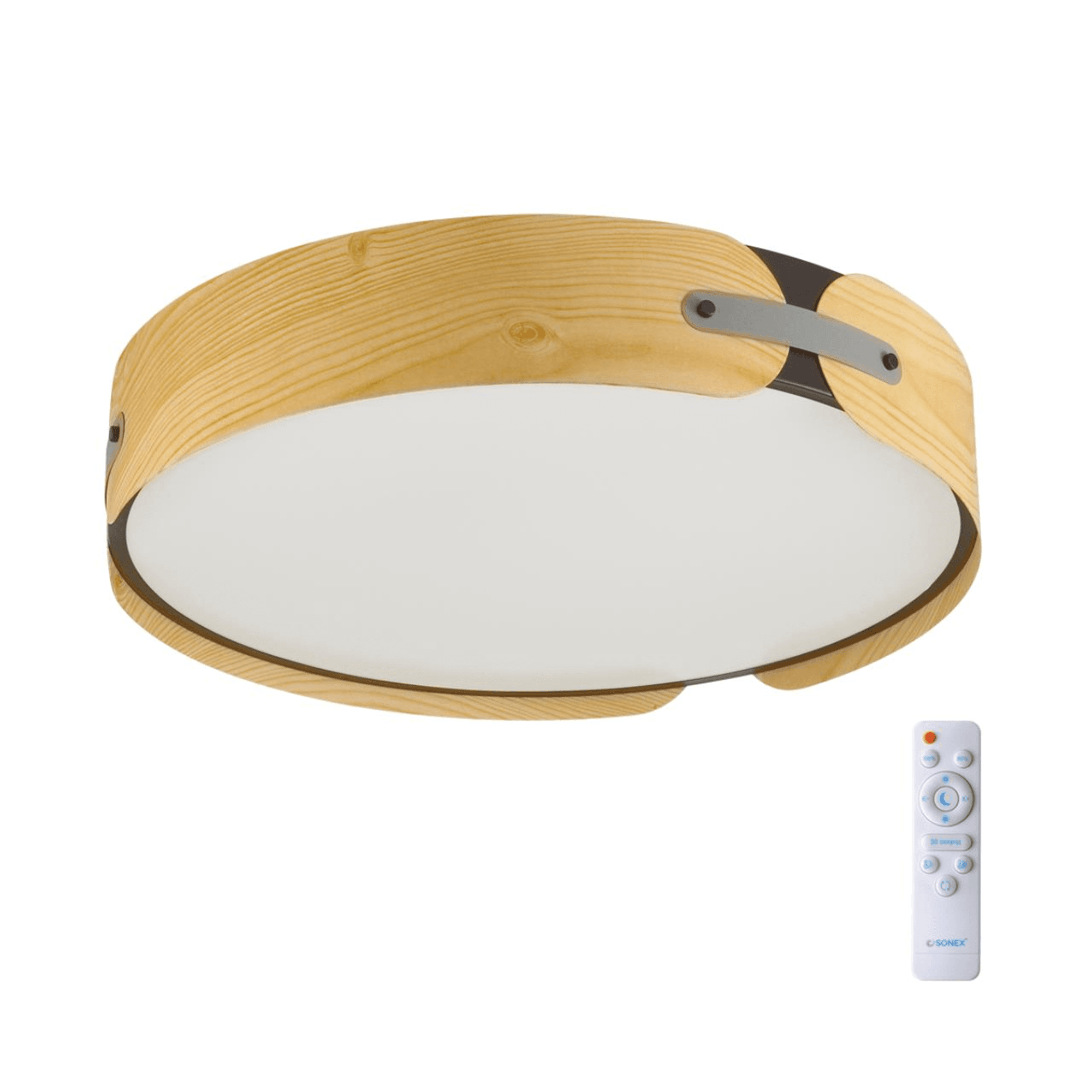 Sonex 7721/65L AVRA LED SN Светильник металл/пластик/белый/черный/дерево LED 65Вт 3000-6000K D450 IP20 пульт ДУ CORAGGIO