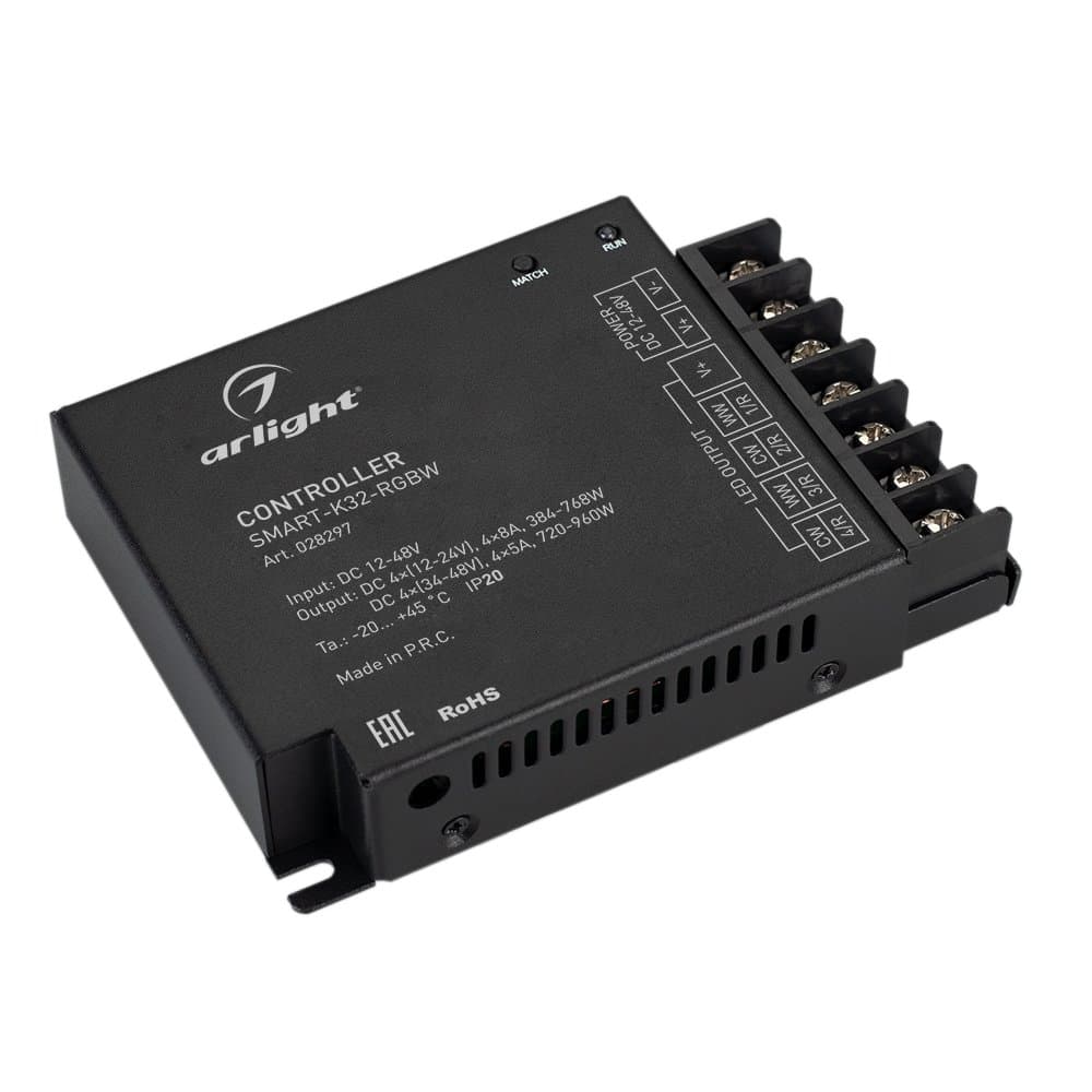 Arlight Контроллер SMART-K32-RGBW (12-48V, 4x8A, 2.4G) (IP20 Металл, 5 лет) 028297
