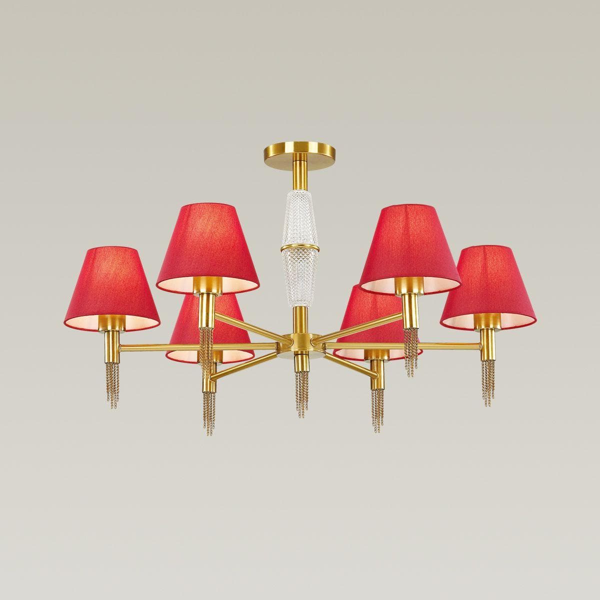 Lumion 4514/6C NEOCLASSI LN21 121 античная латунь, красный Люстра потолочная E27 6*60W 220V VANESSA — миниатюра 3