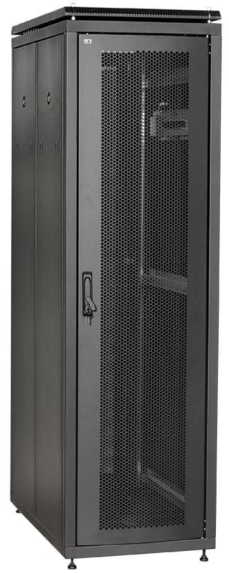 IEK LINEA N ITK Шкаф сетевой 19" LINEA N 18U 600х600 мм перфорированная передняя дверь, черный LN05-18U66-P — миниатюра 2