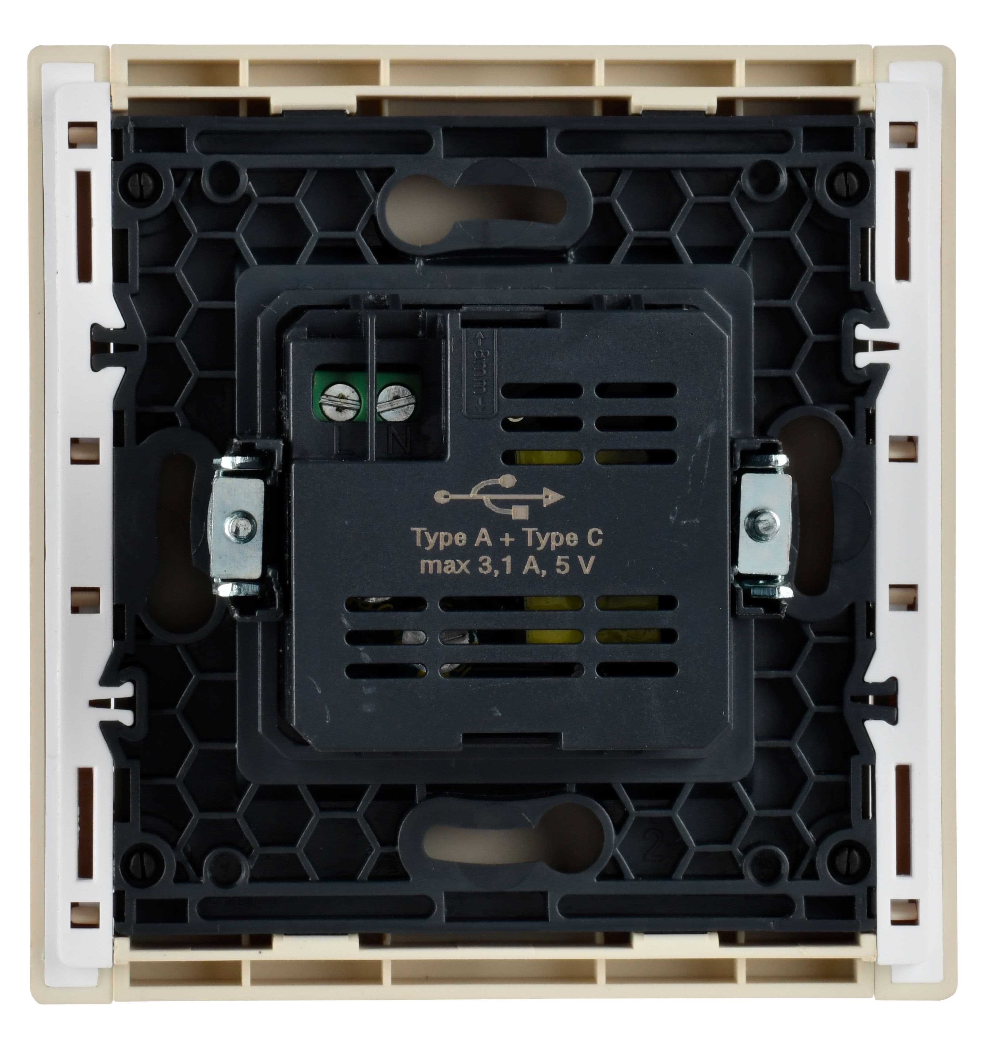 IEK FORTE&PIANO Ваниль Розетка USB A+C 3,1А FP450 — миниатюра 3
