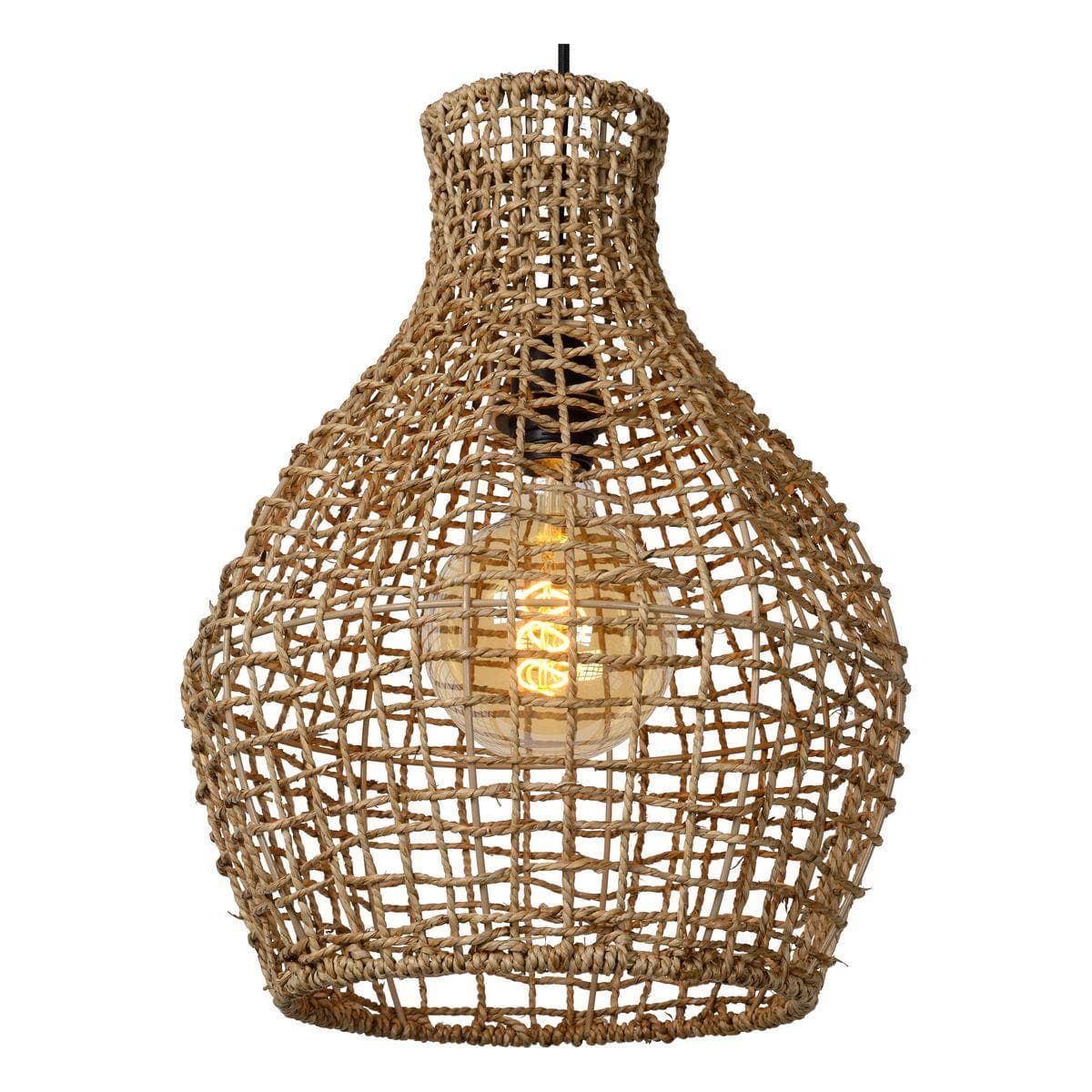 Lucide ALBAN Светильник подвесной Ø 35 cm 1xE27 Light wood 03438/35/72 — миниатюра 5