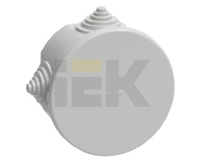 IEK Коробка КМ41237 распаячная для о/п d75х40мм IP44 (RAL7035, 4 гермоввода) — миниатюра 2
