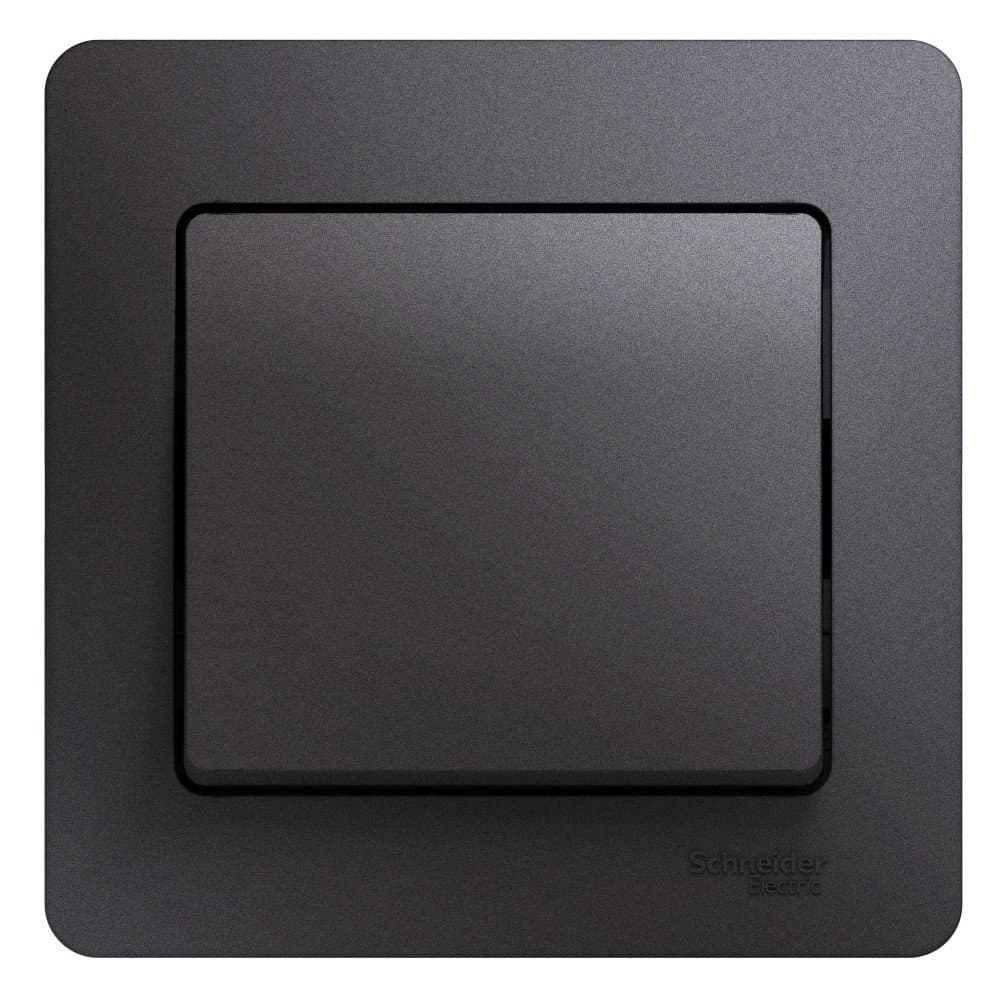 Systeme Electric Glossa Графит Выключатель 1-клавишный сх.1, 10AX (в сборе)