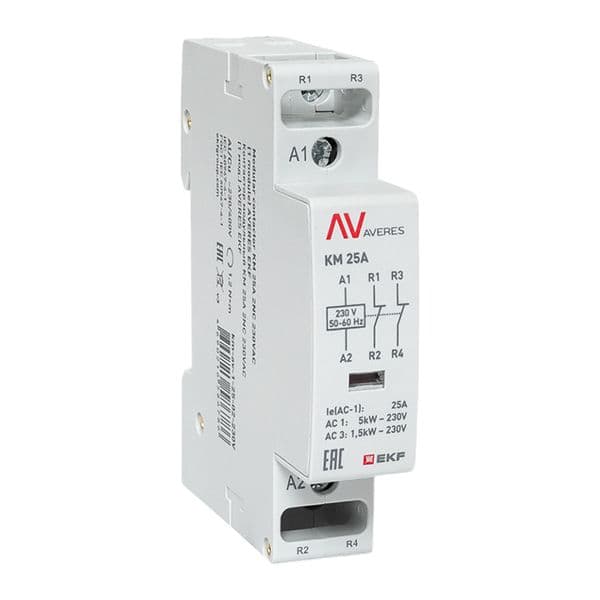 EKF Контактор модульный КМ 25А 2NC 230В АС (1 мод.) AVERES